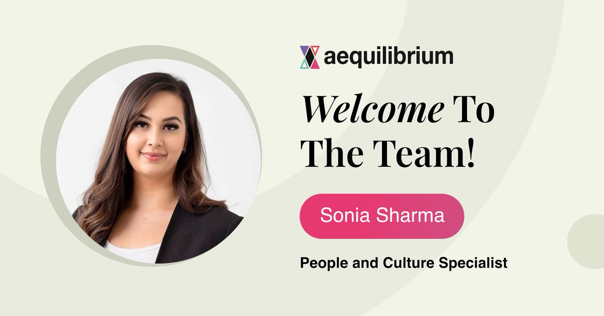 Meet Sonia Sharma!

We're excited to welcome Sonia as our newest #PeopleAndCulture Specialist! 🎉

Are you curious about what we're building at Aequilibrium? Learn more about us here: hubs.la/Q030pBLH0

#WelcomeToTheTeam #NewHire