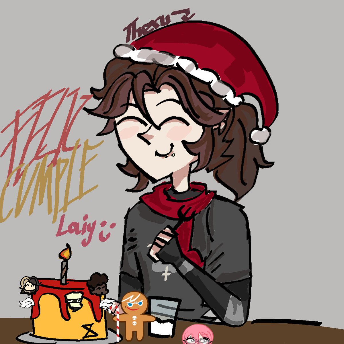 Hdp, ya casi no subia el dibujo, en fin- Feliz cumpleaños @Im_Laiy el más guapo y guerrero fan del jaiden 🥳🎂🎉 #dctwt #cdtwt #campamentodesventura #disventurecamp