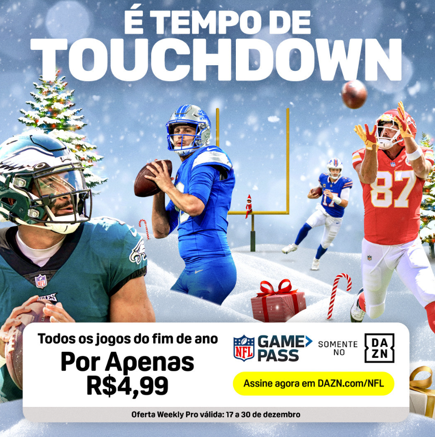 TEXANS VS. CHIEFS É EXCLUSIVO DO NFL GAME PASS! COMO ASSISTO? Muito fácil, basta entrar no link abaixo e assinar o serviço por R$ 4,99 e curtir todo o conteúdo da plataforma neste fim de ano! 

Promoção para você não perder nada. Clique e se divirta: dazn.com/aldoluiz