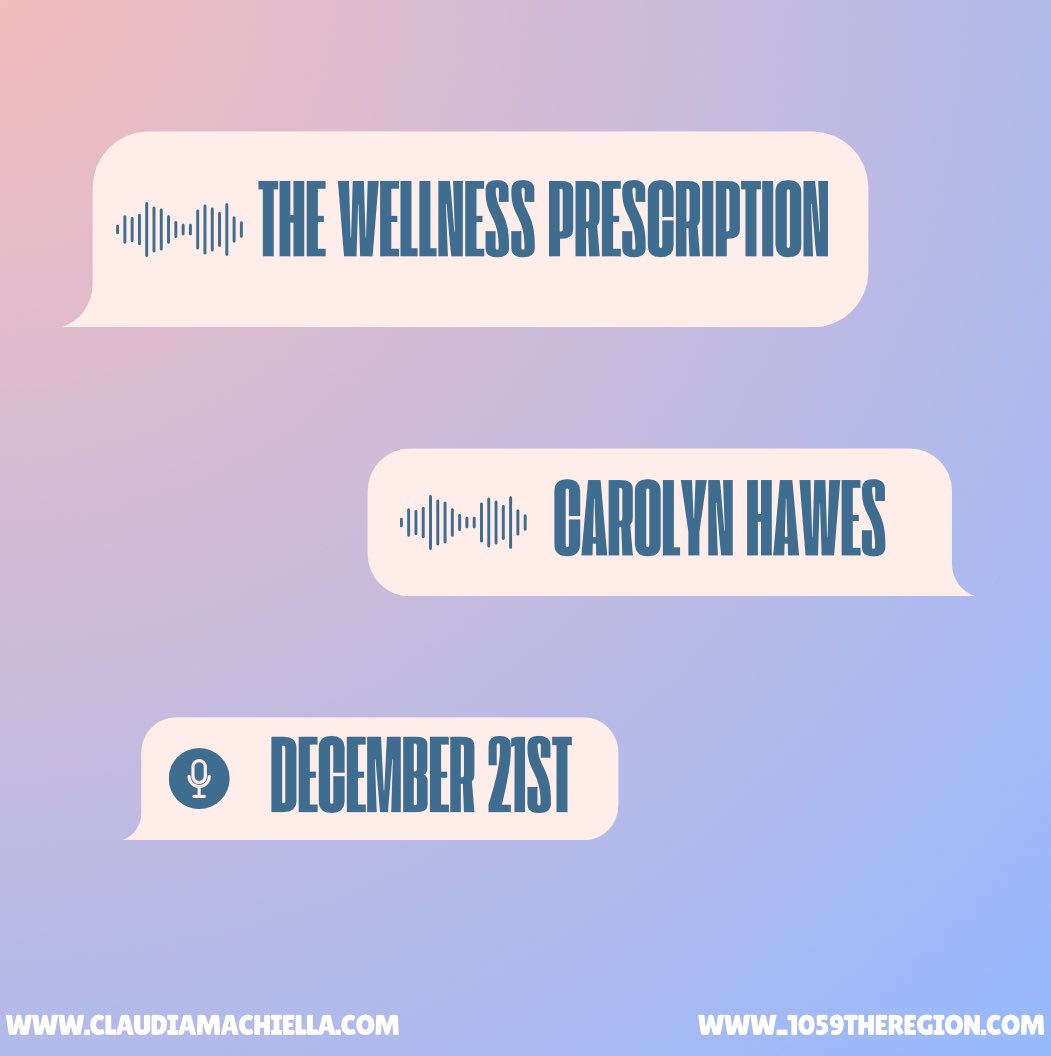 Tune in tomorrow at 10am. <a href="/1059TheRegion/">105.9 The Region</a> #TheWellnessPrescription