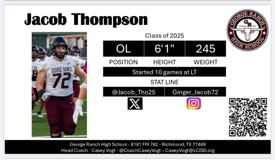 🗣️One Of The Recruits Of The Day, Relentless in Trenches! <a href="/Jacob_Tho25/">Jacob Thompson</a> #RecruitTheRanch #WeAreGR 🐂 <a href="/CoachCaseyVogt/">Casey Vogt</a>