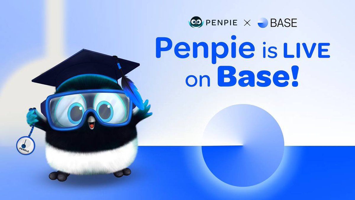 📣 <a href="/Penpiexyz_io/">Penpie</a>  is now live on <a href="/base/">Base</a>.

🔗 With over 36% of Pendle’s vePENDLE voting power, Penpie is empowering builders and participants in the Base ecosystem to elevate their onchain experience.

1️⃣ Voting Support: Penpie voters can direct PENDLE rewards to Pendle liquidity