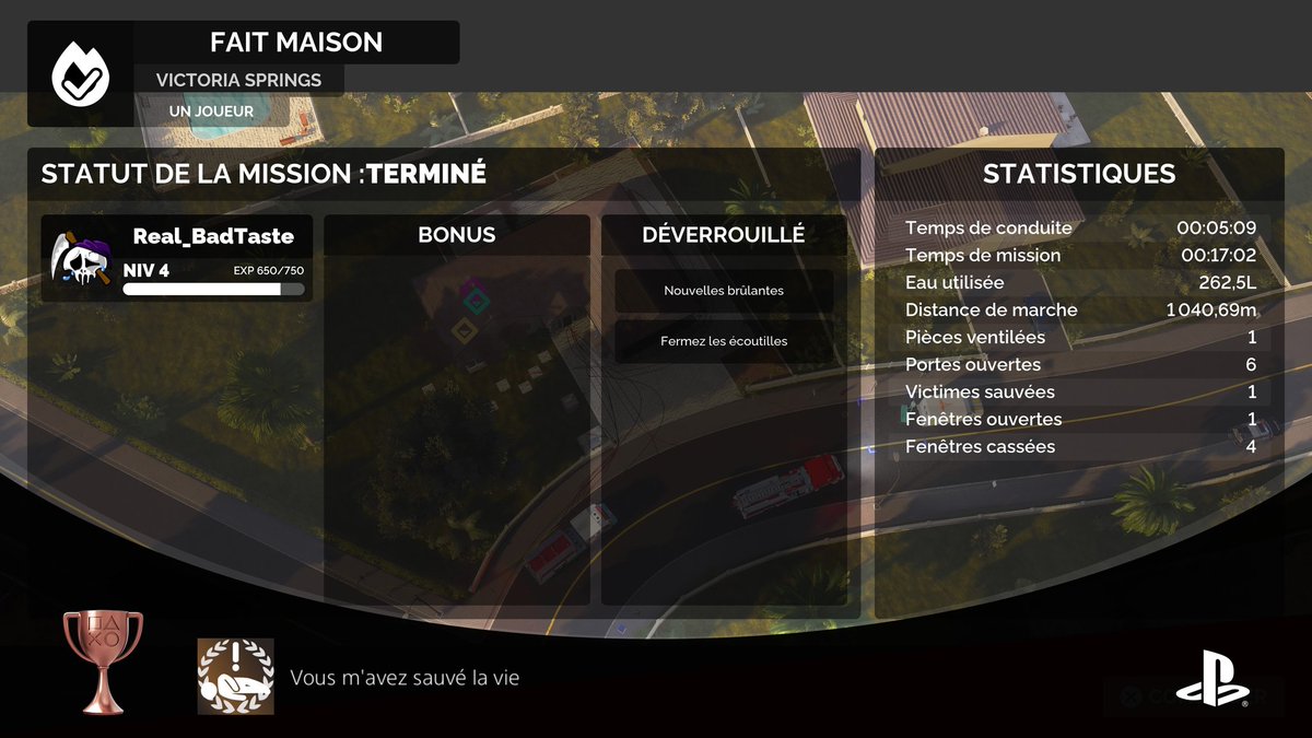 RealBadTaste's tweet photo. Firefighting Simulator-The Squad
Premiers pas (BRONZE)
Prêt à tout (GOLD)
Apprenti pompier (BRONZE)
Vous m'avez sauvé la vie (BRONZE)
#PlaystationTrophy #PS5Share #FirefightingSimulatorTheSquad
Franchement c'est plutôt sympa ! Bonne première impression. 🙂 https://t.co/rKsESOVuBW