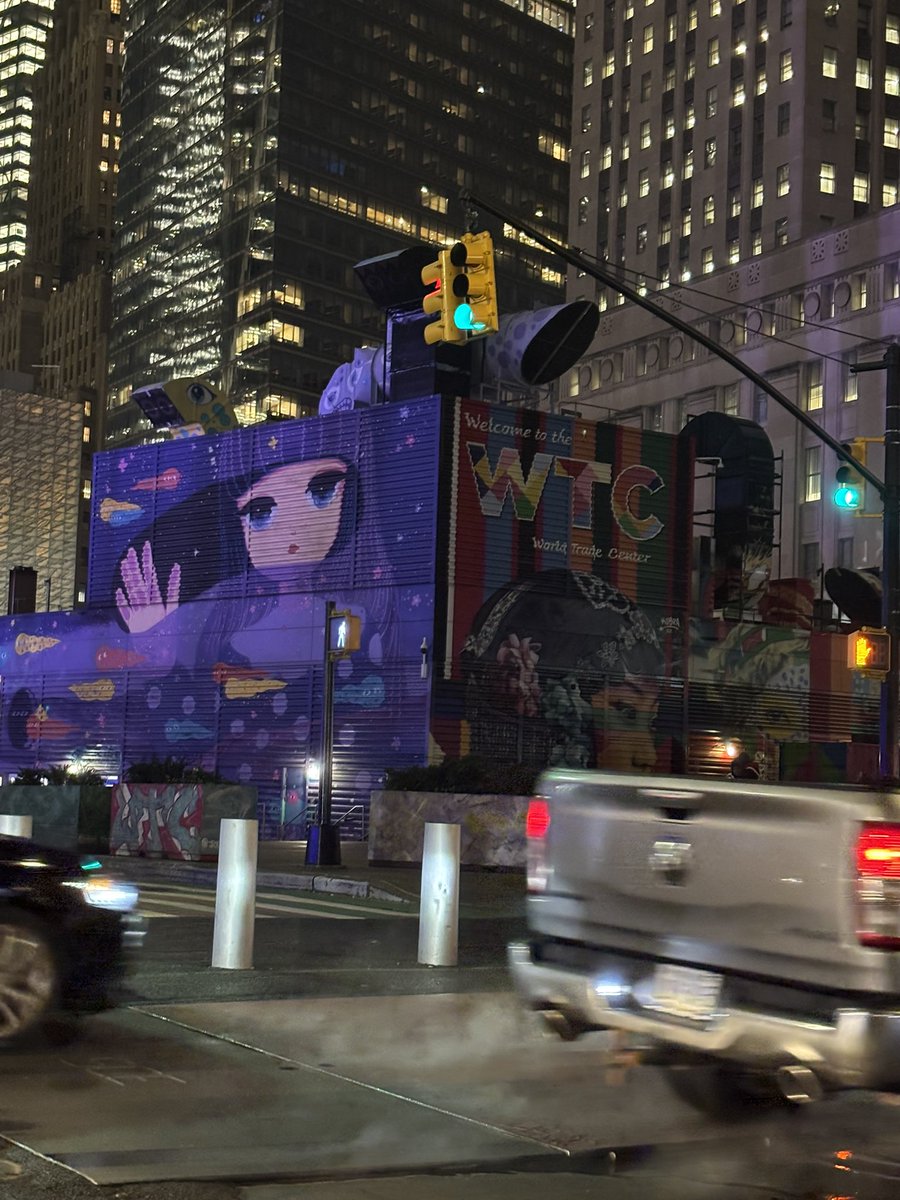 Vex_ation_'s tweet photo. Why is there a Bernkastel WTC mural at the World Trade Center….. https://t.co/zdV7rmIcxd
