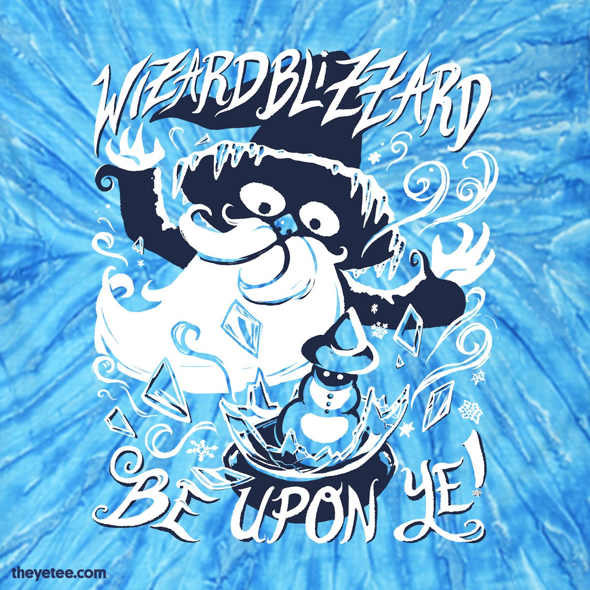theyetee's tweet photo. The wizard pondering his snow-orb! Designed by @inverts and available thru 12/22 as part of our Tye Dye collection! #dailytees https://t.co/Bj6qFOGKSl https://t.co/z4NeDC6Vt7