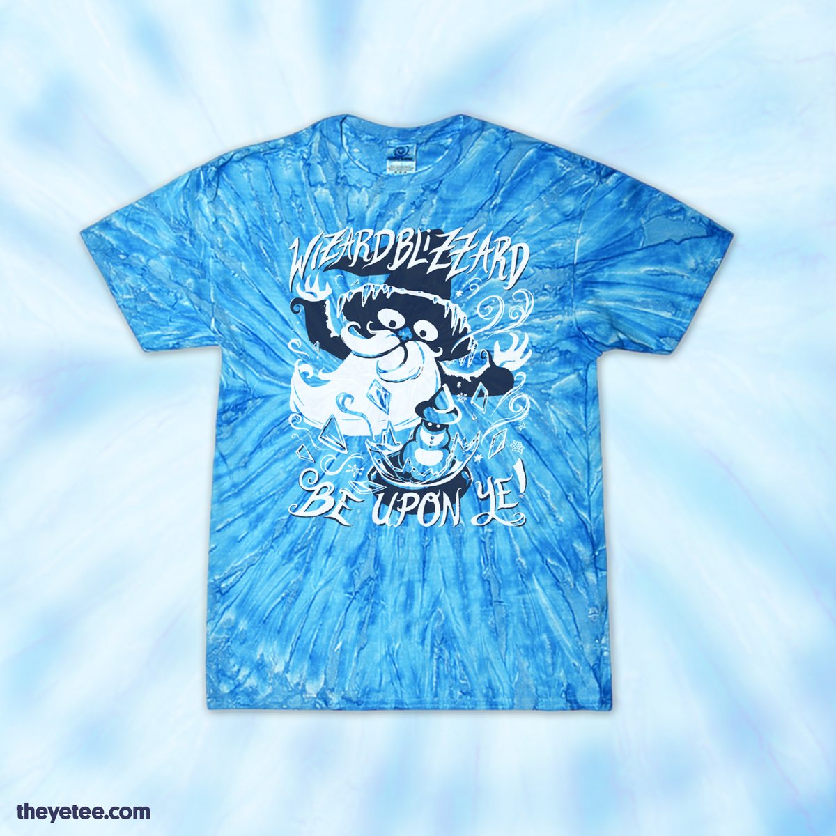 theyetee's tweet photo. The wizard pondering his snow-orb! Designed by @inverts and available thru 12/22 as part of our Tye Dye collection! #dailytees https://t.co/Bj6qFOGKSl https://t.co/z4NeDC6Vt7