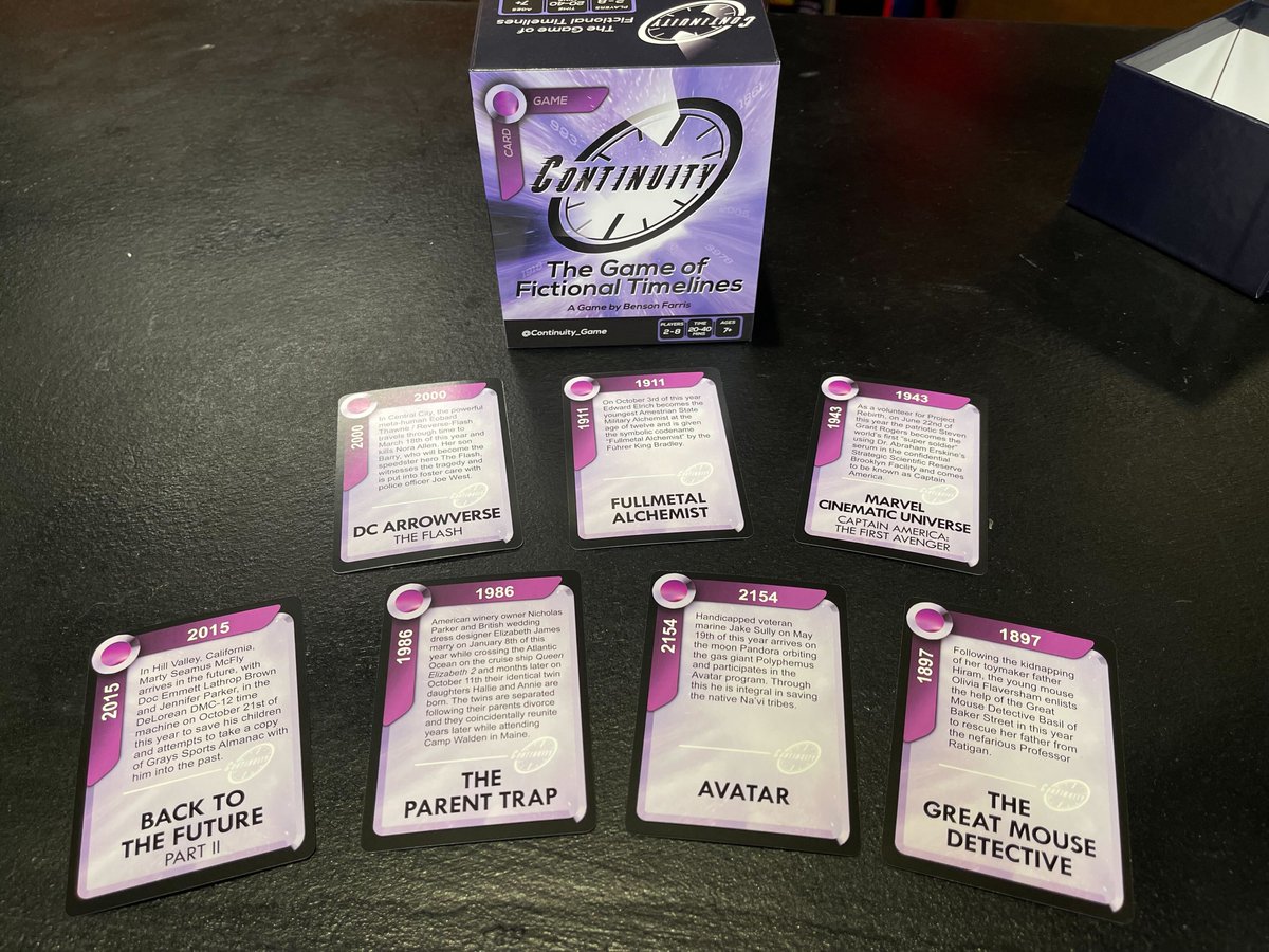 BreakroomNR's tweet photo. @MikeLikes2Eat And check out @Continuity_Game created by @Benson_Farris ! A super cool game that really tests your knowledge of fictional events across media. @GrinandBarrick , Dashiell and I played and it turns out, Brandon is a time wizard!! https://t.co/aEK56rGFVp