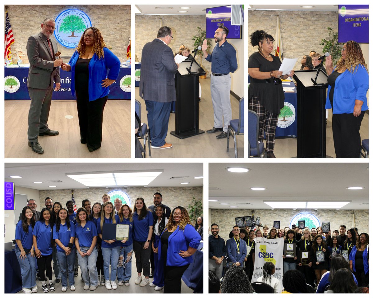 News from 12/19 Board meeting:
* Board members Dr. Cristian Aguilar, Jeanette Flores, and Kristin McGuire were sworn in for their new terms
* Gregg Peterson is now President and Aguilar VP
* COHS championship marching regiment and record-making girls volleyball team recognition