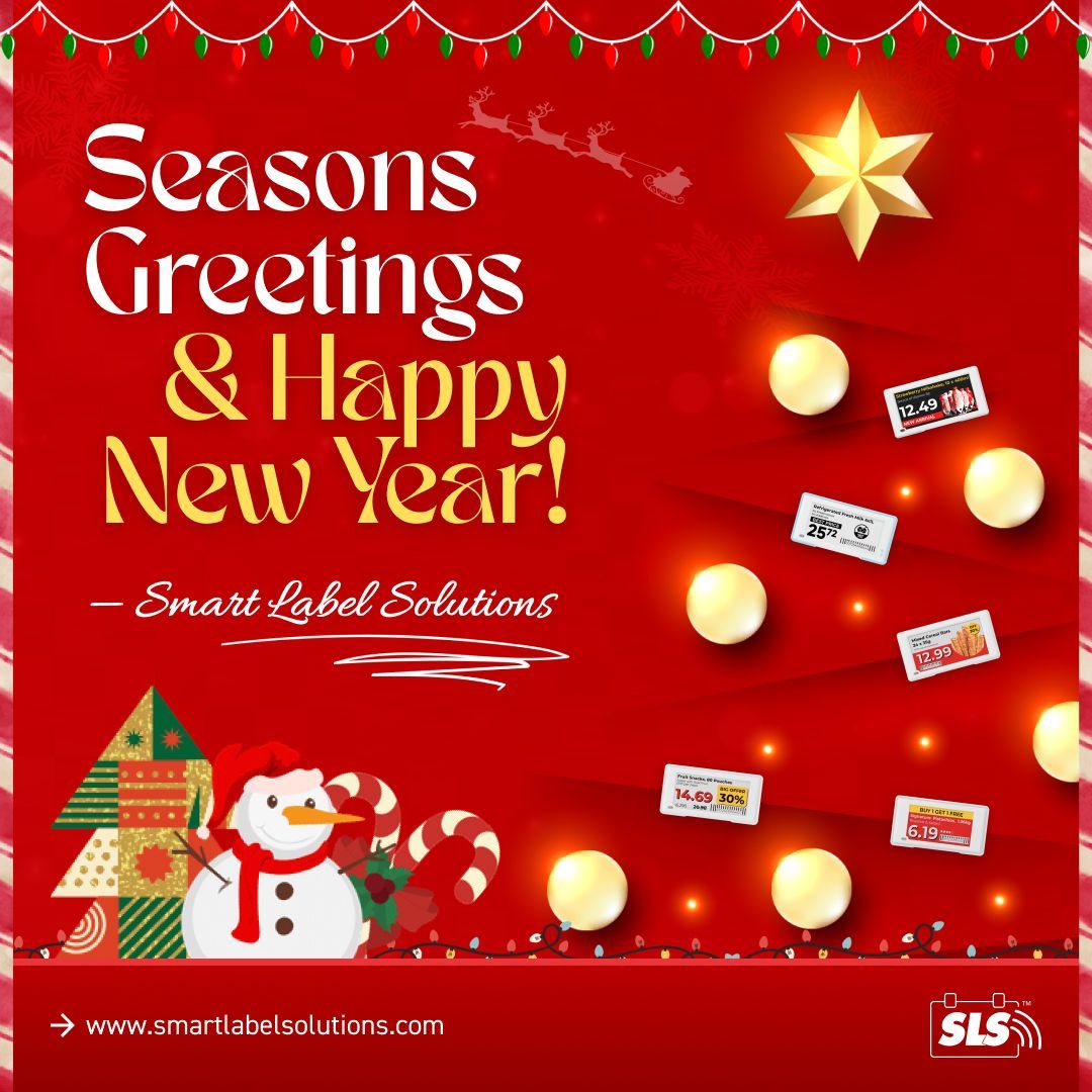 SmartLabelSol's tweet photo. 🎄🎉 From all of us at Smart Label Solutions Inc., we wish you a joyful holiday season and a Happy New Year! May this time be filled with happiness, laughter, and exciting new opportunities. Here's to a successful and prosperous 2025! ✨🎁 

#SmartRetail #ESLs https://t.co/0VhAgfz7nj