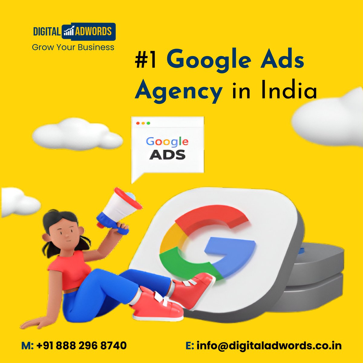 digitaladwords's tweet image. We’re the #1 Google Ads Agency in India! 🚀 Drive clicks, leads &amp;amp; ROI like never before. Partner with us today. 🖱️📈 #GoogleAds #DigitalSuccess