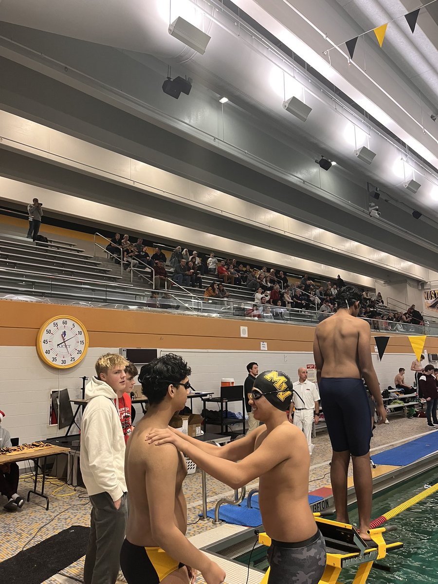 MVswim's tweet photo. Scenes today for the fresh/soph invite hosted here at Metea! Hoping to see some great swims from the future here.⚫️🟡 https://t.co/Ts0Gl696ZK