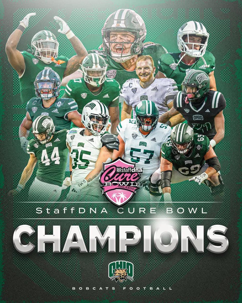 BobcatsDC's tweet photo. ✅ SCHOOL RECORD 11th win
✅ 6th-straight bowl win
✅ 1st win for Coach Smith

Ohio Football finished its historic 2024 season strong beating Jax State 30-27 in the Cure Bowl! 🏈

#OUohyeah https://t.co/SDb7Uaj2tG