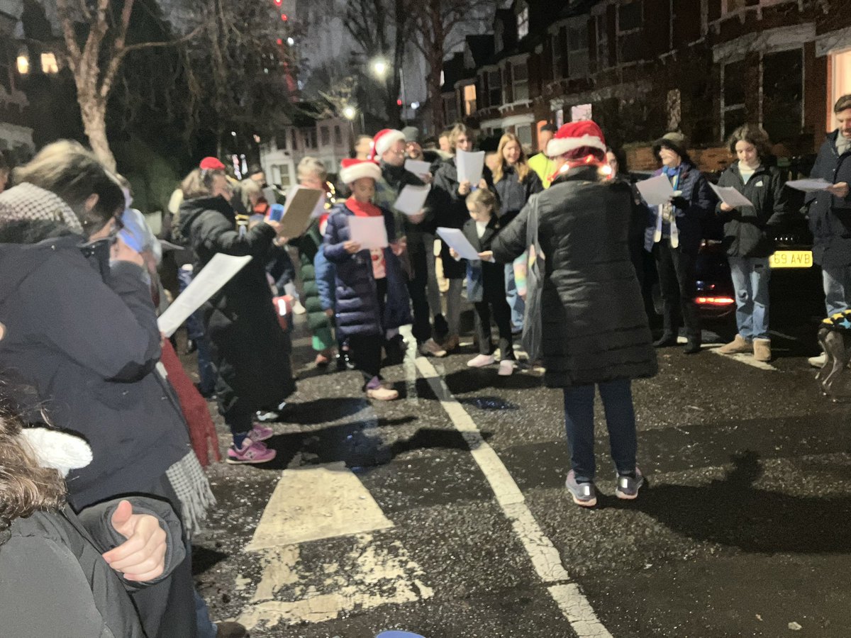 SCNathan's tweet photo. Such a lovely Carol singing progress in #MyStreet: eleven carols and then mulled wine, hot chocolate and mince pies (and amazing panetone from #ByMax https://t.co/B8WtlPe11q