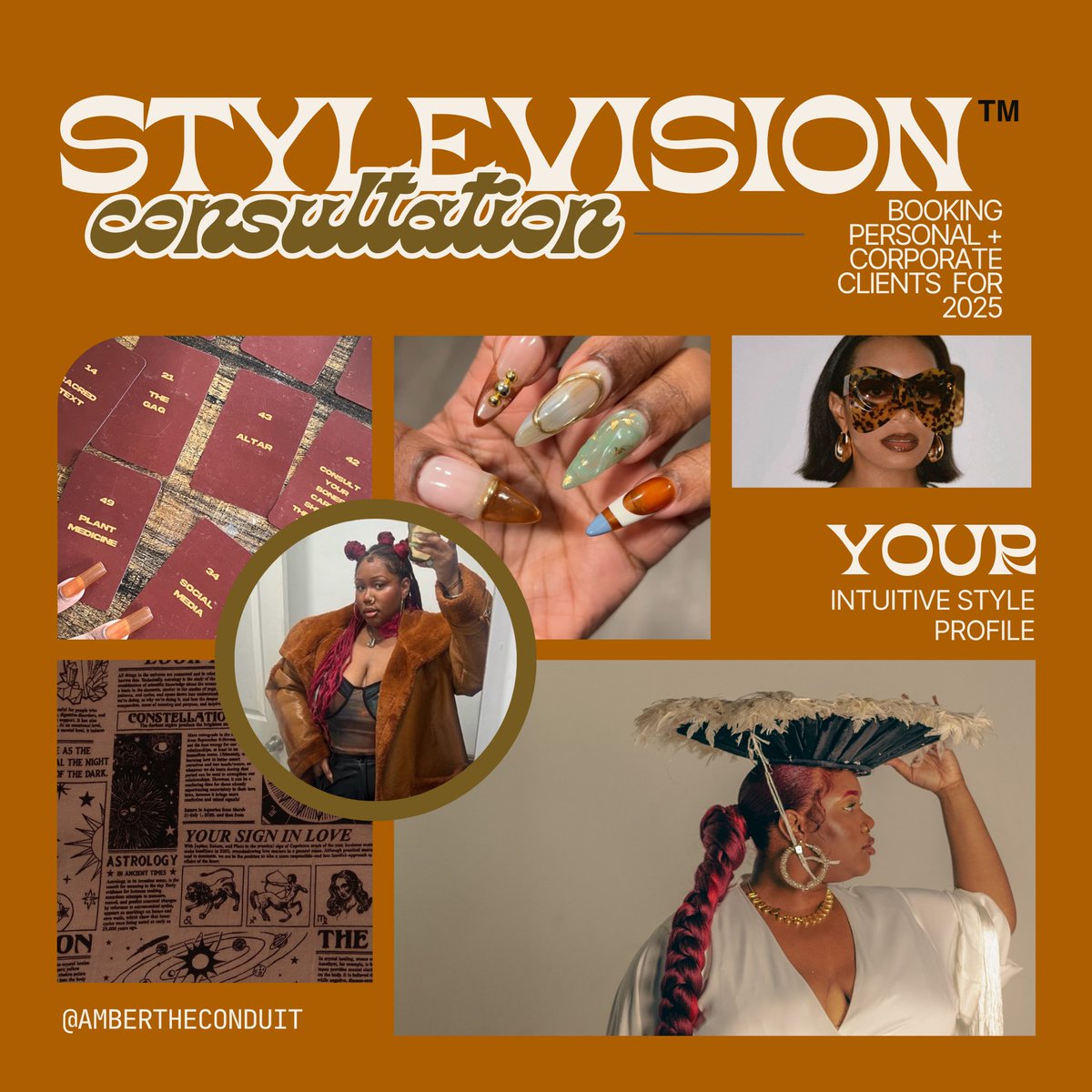 ambertheconduit's tweet image. StyleVisions™️ is a one-of-a-kind service that blends intuitive insight, trend forecasting + personal style analysis to create a bespoke experience.