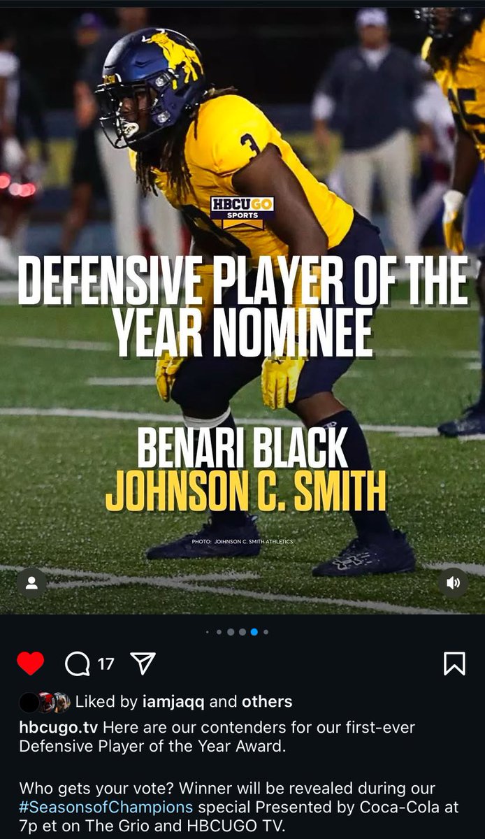 BenariBlack's tweet photo. DPOY NOMINEE‼️  @HBCUGoTV https://t.co/FUkCDuUHBm