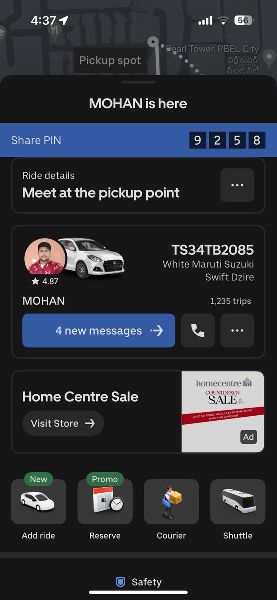 tarunsavla's tweet photo. The guy demands 1000 rupees for a 4am pickup when running late to airport @Uber_India https://t.co/o3c5WZ7Pfo