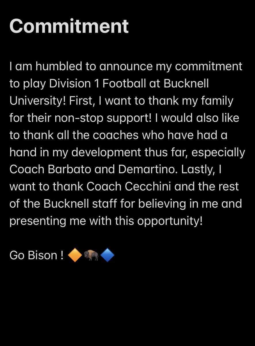 Next 4… Go Bison! 
<a href="/DaveCecchini/">Dave Cecchini</a> <a href="/McNeilParker/">Coach McNeil Parker</a> <a href="/Coach_BJarman/">Brad Jarman</a> <a href="/CoachPearsonOL/">Sean Pearson</a> <a href="/bbarbato53/">Brian Barbato</a> <a href="/DABigGreenFB/">Deerfield Academy Football</a>