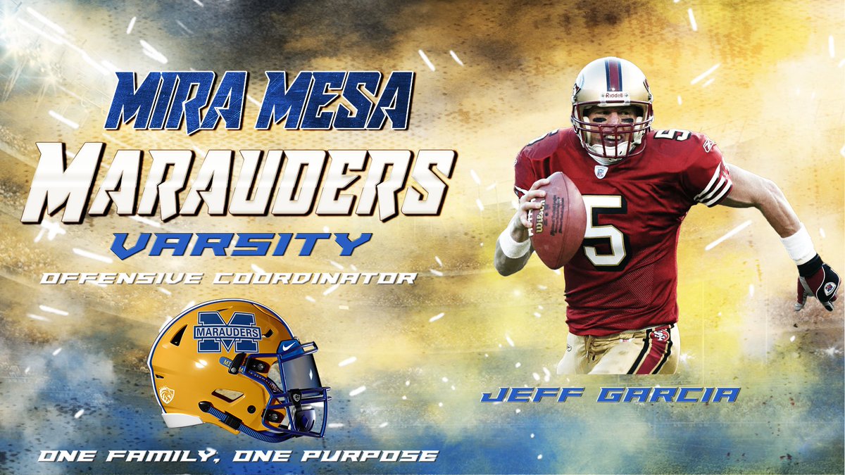 cjreyes089's tweet photo. Excited to welcome Jeff Garcia as our new Marauder Offensive Coordinator. Coach Garcia brings not only the playing experience, but also the coaching experience at the highest level of football. #marauderfootball https://t.co/o5PlLntM7s