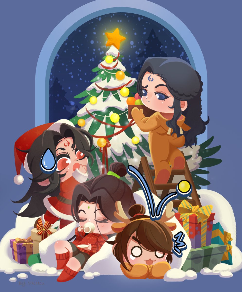 VickyHou2's tweet photo. Merry Christmas and Happy New Year!
Ps. Some character poses have reference.
#人渣反派自救系统 #svsss #mxtx #sangqinghua #thescumvillainsselfsavingsystem #LuoBinghe #Christmas2024 https://t.co/SZ7GSDk9wt