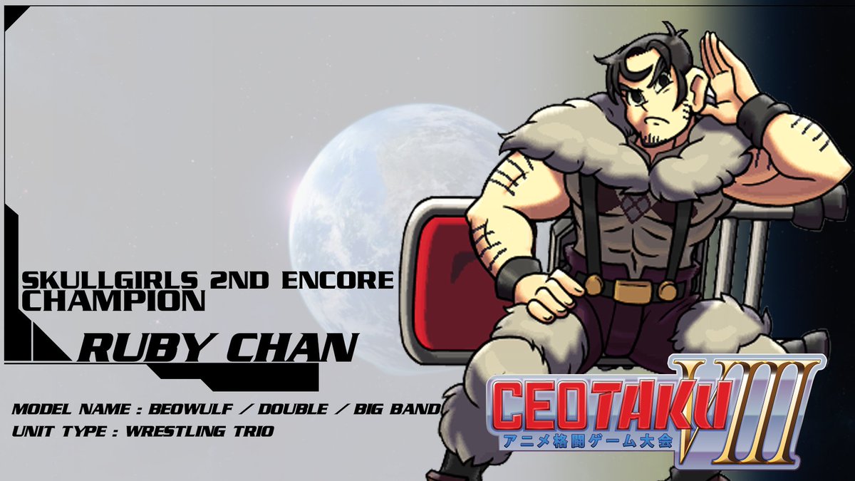 Anime FGC News (@afgcnews) on Twitter photo Congratulations to Ruby Chan for winning Skullgirls 2nd Encore at CEOtaku!
Final Results:
๐ - ๐บ๐ธ <a href="/ruby_chann/">Memento Mori</a>
๐ฅ - ๐บ๐ธ <a href="/l_swergin/">CTK | Swergin</a>
๐ฅ - ๐บ๐ธ <a href="/notkendall652/">kendall from skullgirls</a>
4โฃ - ๐บ๐ธ <a href="/MarkFafnir/">Mark Fafnir</a>
5โฃ - ๐บ๐ธ <a href="/Seeske40/">Socks</a> / ๐บ๐ธ CrunchyFrog
7โฃ - ๐บ๐ธ <a href="/Dishonestabe69/">240p - Abe ๐ท</a> / ๐บ๐ธ <a href="/NambyThePamby/">N ฮ M B Y</a> Congratulations to Ruby Chan for winning Skullgirls 2nd Encore at CEOtaku!
Final Results:
๐ - ๐บ๐ธ <a href="/ruby_chann/">Memento Mori</a>
๐ฅ - ๐บ๐ธ <a href="/l_swergin/">CTK | Swergin</a>
๐ฅ - ๐บ๐ธ <a href="/notkendall652/">kendall from skullgirls</a>
4โฃ - ๐บ๐ธ <a href="/MarkFafnir/">Mark Fafnir</a>
5โฃ - ๐บ๐ธ <a href="/Seeske40/">Socks</a> / ๐บ๐ธ CrunchyFrog
7โฃ - ๐บ๐ธ <a href="/Dishonestabe69/">240p - Abe ๐ท</a> / ๐บ๐ธ <a href="/NambyThePamby/">N ฮ M B Y</a>