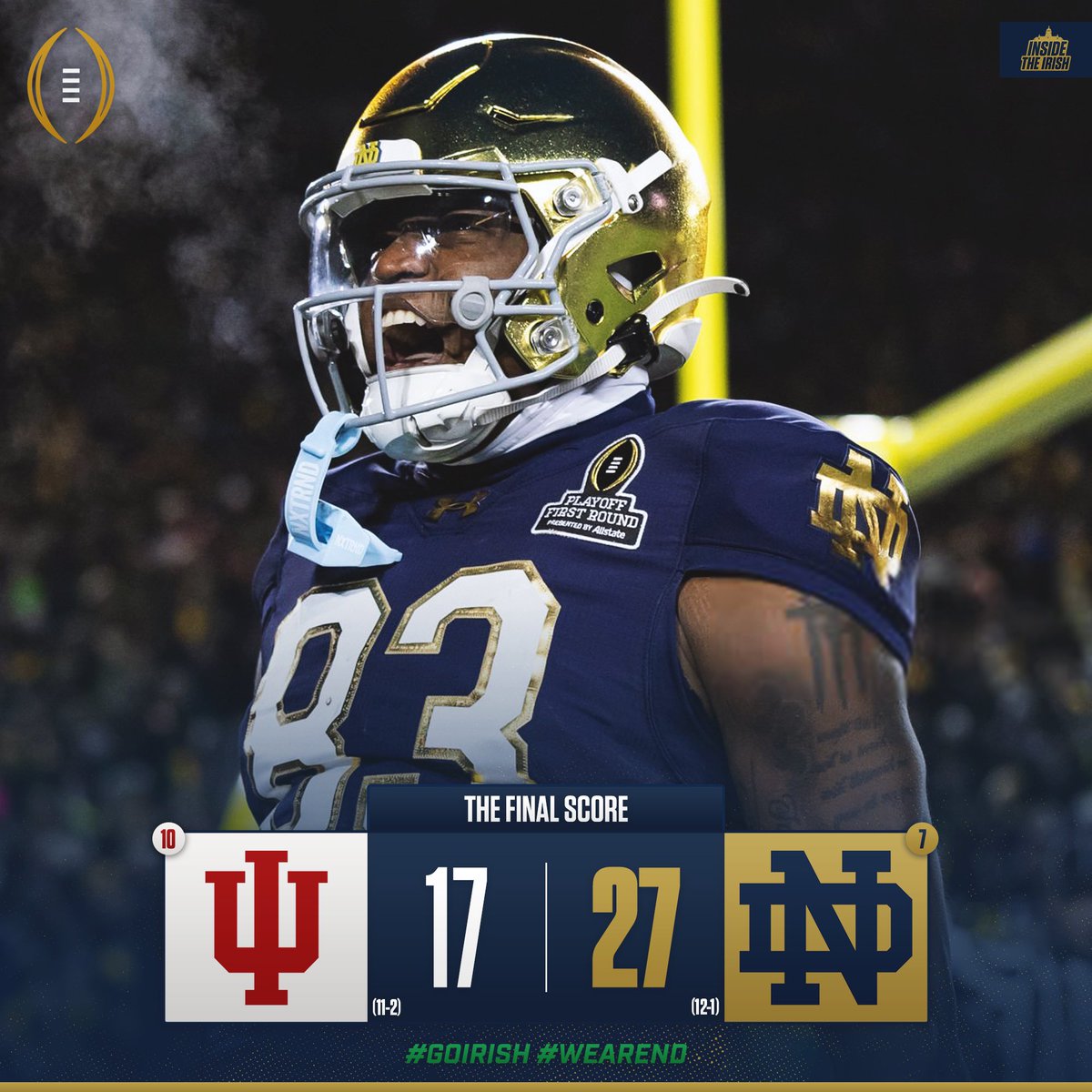 MOVING ON TO #2 GEORGIA! ☘️

#GoIrish