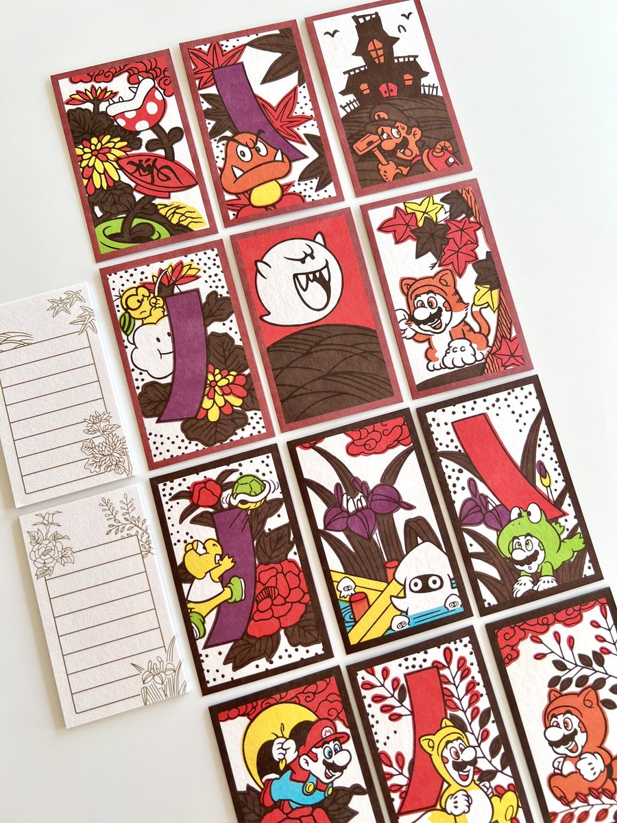 Nintendoミュージアムのグッズ 花札デザインのミニレターセット