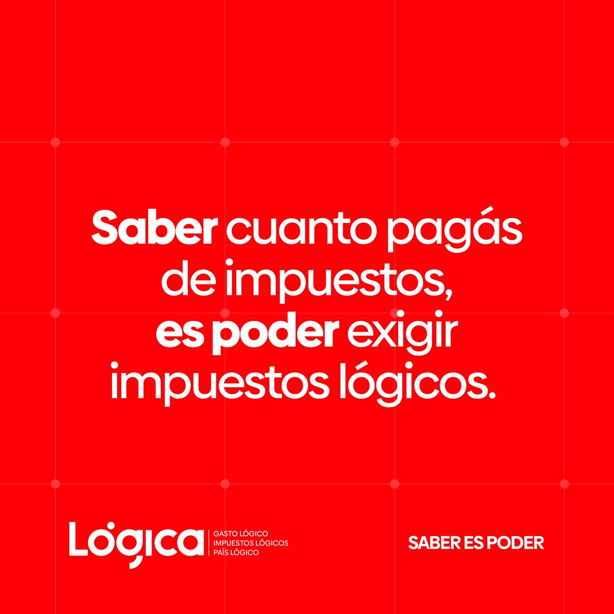 PaisConLogica's tweet image. Desde Lógica trabajamos todos los días para generar conciencia fiscal y que tus impuestos consigan más pagando menos. 💪
#SaberEsPoder