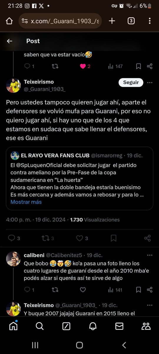 No da gusto asi amor, te quiero responder por la macana que dijiste y no me dejas 
Este año nomas pasaron pelada en cuanto a hinchas, ni prefe c no llenaron este año, ni el año pasado ni el ante pasado etc..