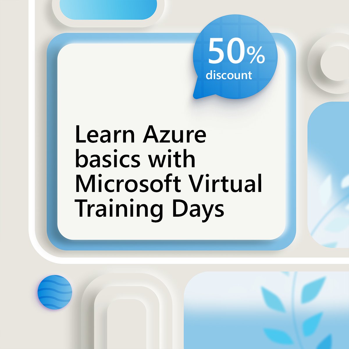 Azure's tweet image. Get industry recognition with Azure Virtual Training Days and Microsoft Learn certifications. Learn more: msft.it/6015owBf5
