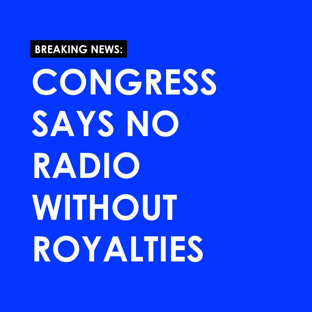 Congress listened to the voices of artists! The end-of-year spending bill does NOT provide another mandate for Big Radio. It’s time for @NABTweets to come to the table and agree to pay artists for their music. #NoRadioWithoutRoyalties