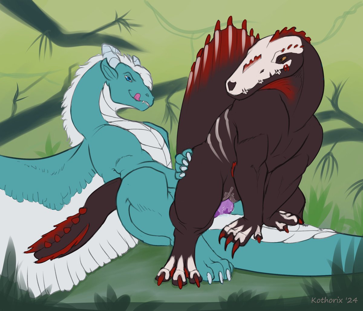 KothorixDraws's tweet photo. Big dino gals give the best rides. 

Commission for Caboose09 https://t.co/qEfz6Q3m5K