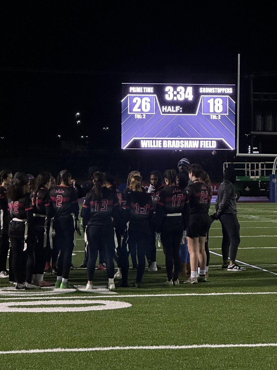 Close game at the half at the Wake County Public Schools and Durham Public Schools Flag Football All-Star Game! <a href="/DurhamPublicSch/">Durham Public Schools</a>