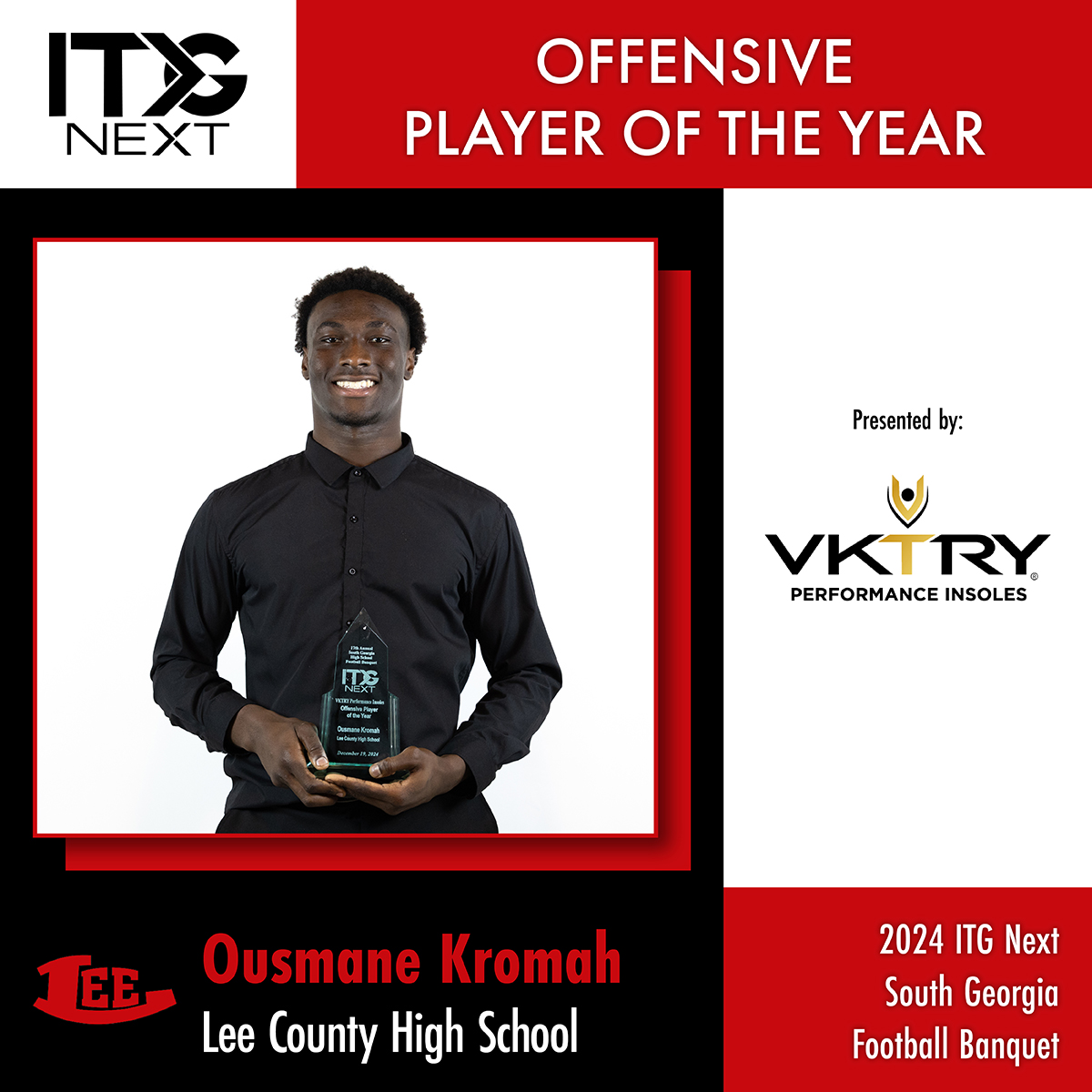 ITG Next - Georgia (@itgnext_georgia) on Twitter photo 🔥🏈 Congratulations to <a href="/OusmaneKromah05/">Ousmane Kromah</a> from Lee County High School for being named the 2024 <a href="/TeamVKTRY/">Team VKTRY</a> Offensive Player of the Year at our 17th Annual ITG Next South Georgia High School Football Banquet! #sponsored
<a href="/LeeAthletics1/">LEE ATHLETICS</a> <a href="/rockerlee229/">The Rocker Lee</a> 🔥🏈 Congratulations to <a href="/OusmaneKromah05/">Ousmane Kromah</a> from Lee County High School for being named the 2024 <a href="/TeamVKTRY/">Team VKTRY</a> Offensive Player of the Year at our 17th Annual ITG Next South Georgia High School Football Banquet! #sponsored
<a href="/LeeAthletics1/">LEE ATHLETICS</a> <a href="/rockerlee229/">The Rocker Lee</a>
