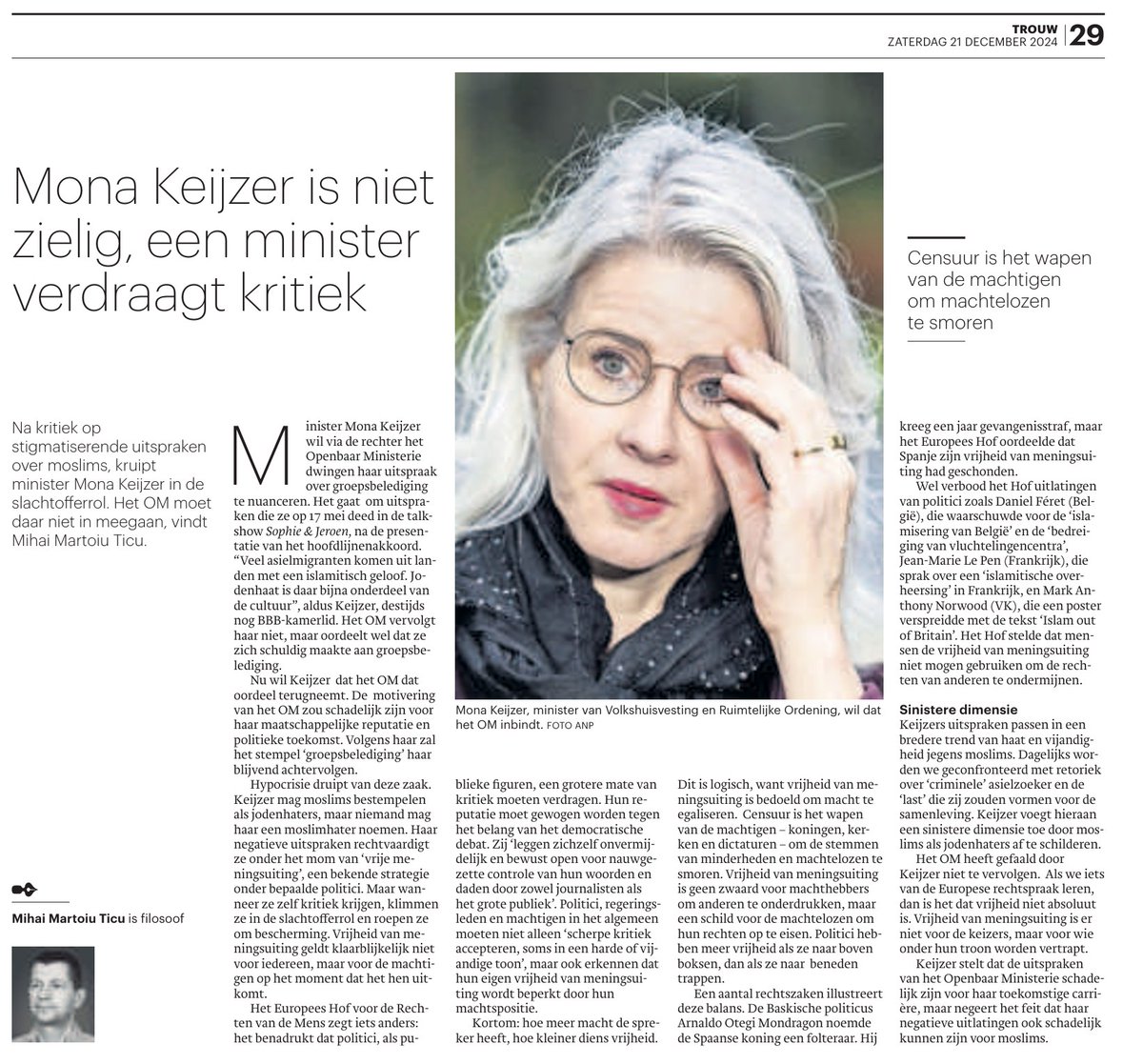 Mijn stuk in Trouw over de haatzaaierij van Mona Keijzer.
trouw.nl/opinie/opinie-…