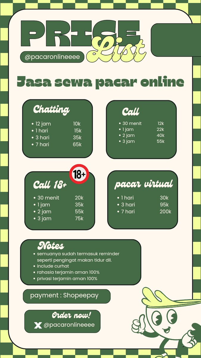 pacaronlineeee's tweet photo. WTS WTB
jasa sewa pacar online >ᴗ<
- jasa sleepcall
- jasa chatting
- jasa call 18+ 
include curhat, reminder dll
privasi terjamin aman 100% ㅤ♡ྀི ₊
bisa langsum dm aku yaa (˵ •̀ ᴗ - ˵ ) ✧

#zonauang️
#zonajajanᅠ https://t.co/Efqzhin0Aa