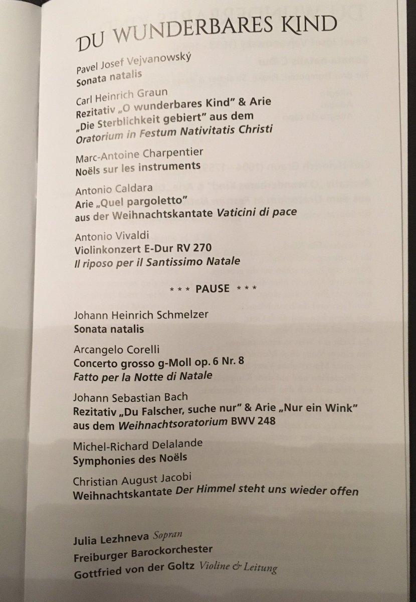 NiccoloTribolo's tweet photo. Das war so richtig wunderbar.
#JuliaLezhneva #FreiburgerBarockochester im Kammermusiksaal der @BerlinPhil.
Phantastisch.
#Weihnachtsprogramm, als Zugabe „Oh Du Fröhliche“, 1. Strophe Julia, 2. Publikum, 3. Julia und Publikum.
Einige konnten vor Rührung gar nicht mitsingen. https://t.co/9vCuSilhns