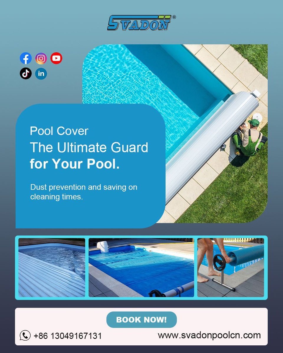 kevinLi69567386's tweet image. Svadon Swimming Pool Cover
✅ Oxidation resistance
✅ Corrosion resistance
✅ Energy saving and heat retention
✅ Dust proof and save cleaning time 

#swimmingpoolcover #poolcoverstrip #automaticpoolcover #piscinacover #svadon