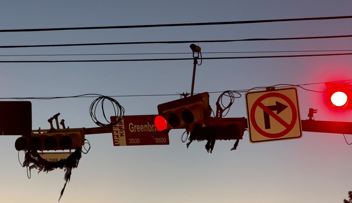 That awkward stage when a new traffic signal emerges from its cocoon.