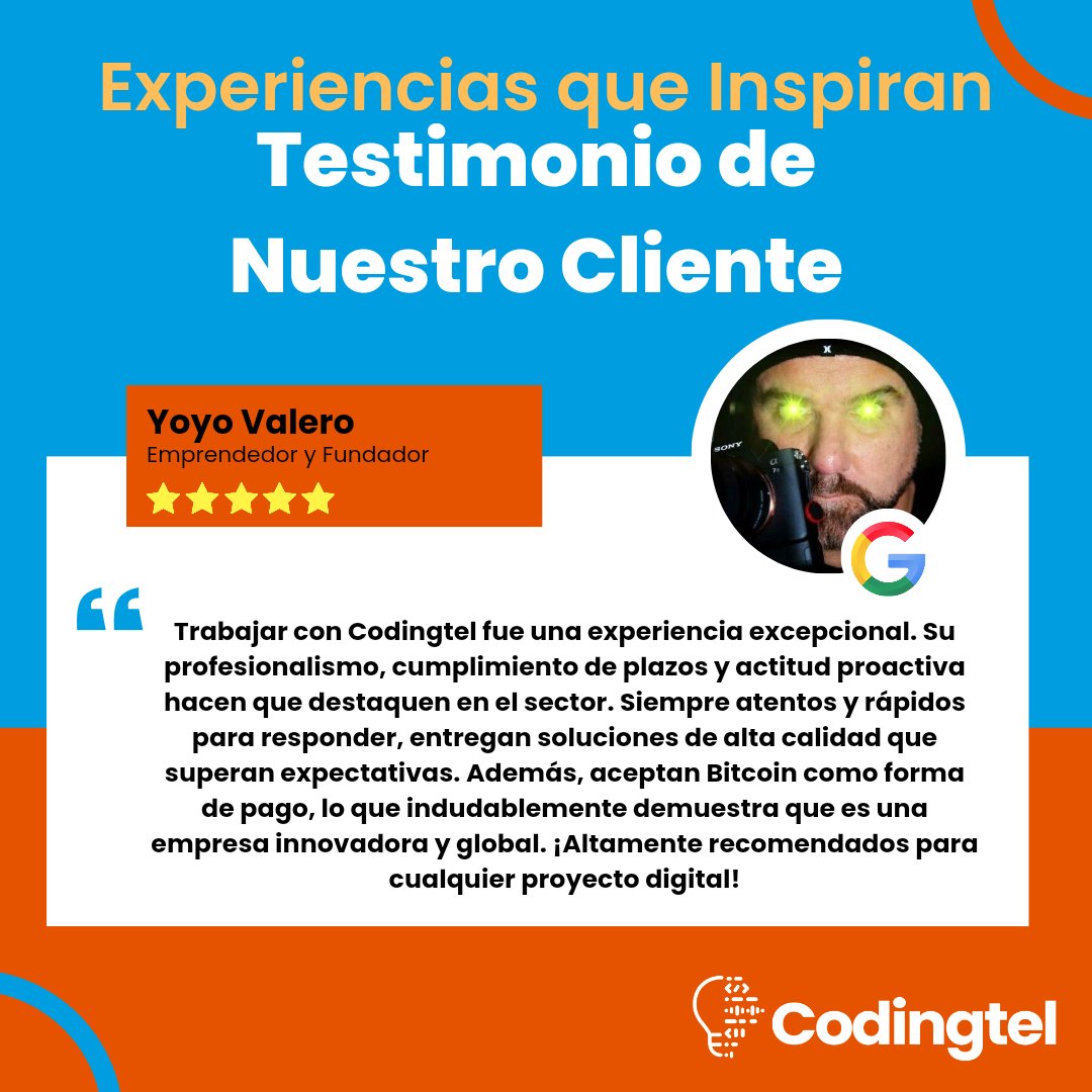codingtel's tweet image. ¡Juntos, llevamos los proyectos digitales al siguiente nivel! 💻🌟
maps.app.goo.gl/PjKJzZjADkGcke…
#Testimonio #ClientesSatisfechos #DesarrolloWeb #Codingtel #HistoriasDeÉxito #Emprendimiento