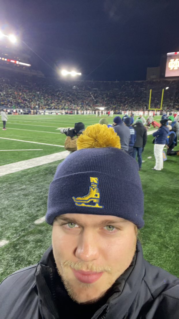 Excited to see my son Garett as the on-field turf specialist for <a href="/NDFootball/">Notre Dame Football</a> vs <a href="/IndianaFootball/">Indiana Football</a> tonight. Praying 🙏 for a safe game for all players!