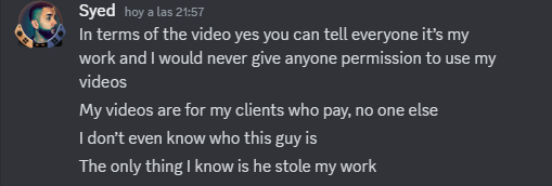 jjcobsmith's tweet image. ¡Hola @DonReborn2! Nos querés contar por qué la intro de tu servidor está usando un video creado por un editor que trabaja para el servidor estadounidense District 10? El mismo me cuenta que no te conoce, y que tampoco le pediste permiso para hacer uso del mismo 🤔