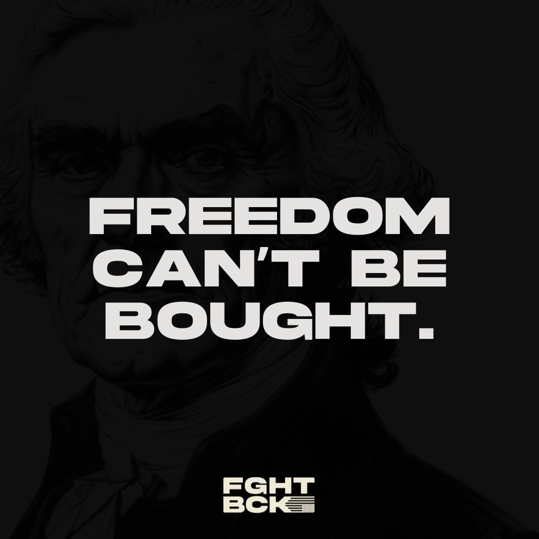 FGHTBCK_US's tweet photo. We’re here to stand for freedom, integrity, and resilience. Every product is a call to action, reminding us all to defend the values America was built on. 

Thank you for standing with us. Explore our collection at https://t.co/e8TQoVxRzp. https://t.co/4l3eamoRES