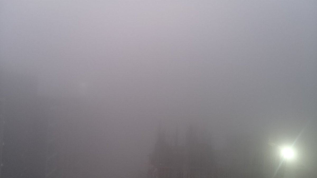 Diaper_Politics's tweet photo. Low visibility in #pune due to dense #for in #punawale area. https://t.co/jzICCbBMan