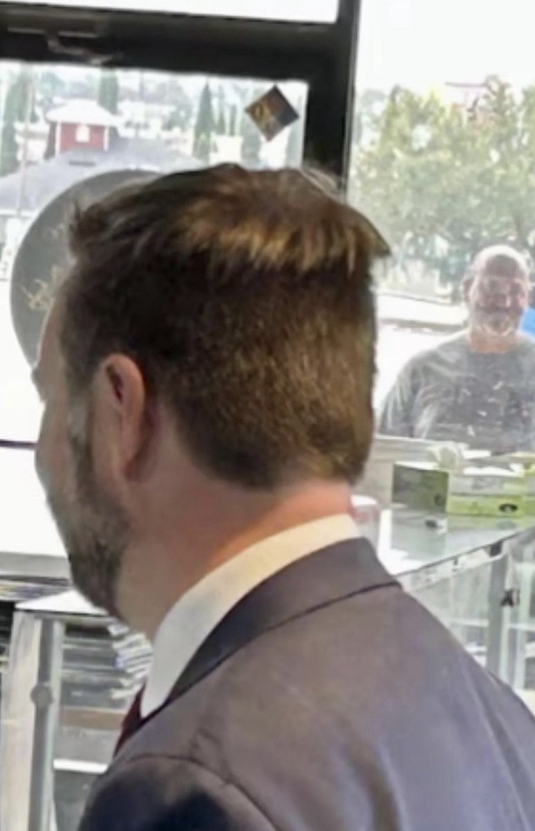 JD Vance: "I cut President Trump's hair using the Flowbee Hair Cutting System. It's cost-effective, time-saving, and mandated by the DOGE Committee."