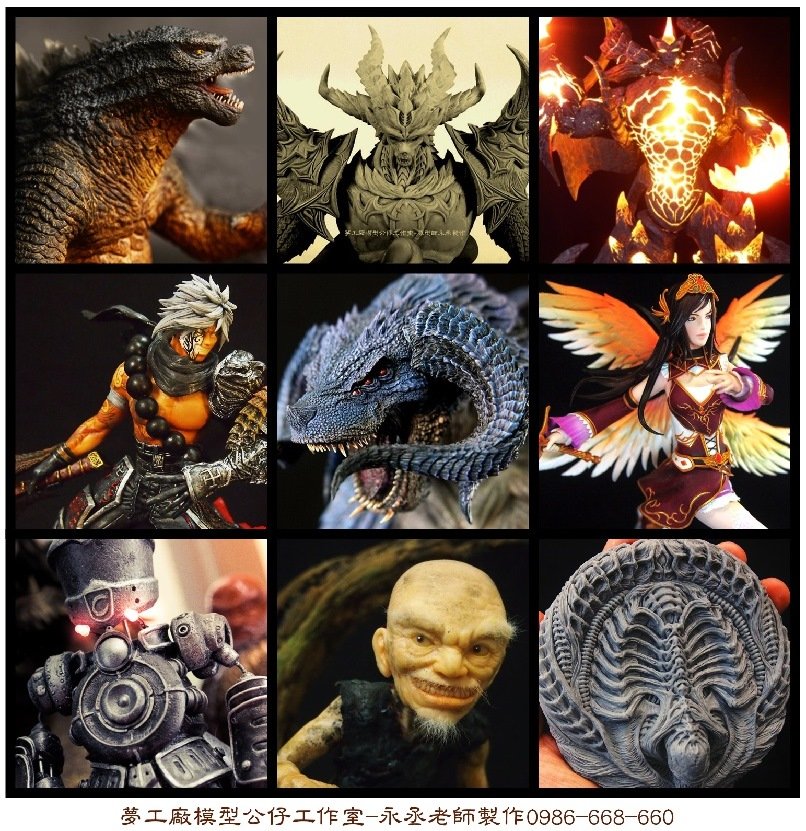 yong_cheng666's tweet image. Hi~我是永丞，從事職業原型師工作20年，喜歡玩黏土&amp;amp;畫3D，喜歡怪獸恐龍類型的創作，歡迎大家交流。
有承接代工上色或是訂製模型，歡迎跟我討論。