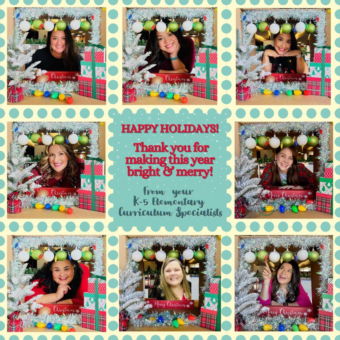 Vicky Ybarra (@victoriacybarra) on Twitter photo Wishing you joy, peace, and love this holiday season! ๐โจโค๏ธ
<a href="/jennalwright/">Jenna Wright</a> <a href="/SelenaRaeG/">Selena</a> <a href="/V_vela14/">Victoria E. Vela</a> <a href="/CandiceDeLen2/">Candice De Leรณn</a> <a href="/MrsCCarrillo/">Christina Carrillo</a> <a href="/brookecoplin/">Brooke Coplin</a> <a href="/hollysindt11/">hollysindt11</a> <a href="/CCISD/">CCISD</a> Wishing you joy, peace, and love this holiday season! ๐โจโค๏ธ
<a href="/jennalwright/">Jenna Wright</a> <a href="/SelenaRaeG/">Selena</a> <a href="/V_vela14/">Victoria E. Vela</a> <a href="/CandiceDeLen2/">Candice De Leรณn</a> <a href="/MrsCCarrillo/">Christina Carrillo</a> <a href="/brookecoplin/">Brooke Coplin</a> <a href="/hollysindt11/">hollysindt11</a> <a href="/CCISD/">CCISD</a>