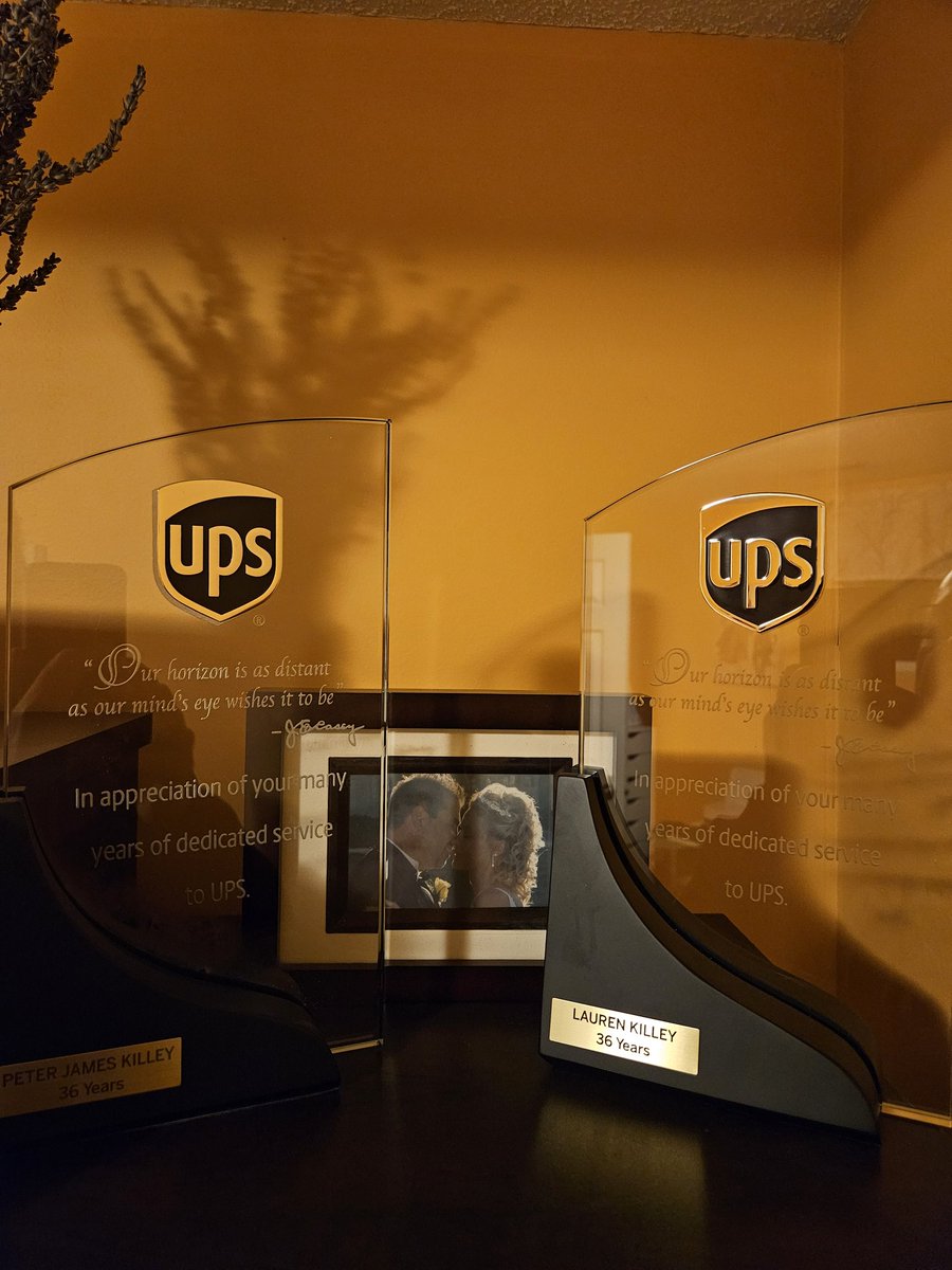 KilleyJim's tweet photo. I guess this makes it official. Retirement plaque for my 36 years of service at UPS. I now join Lauren to reminisce our time with Big Brown. https://t.co/FGsoHoOf8H