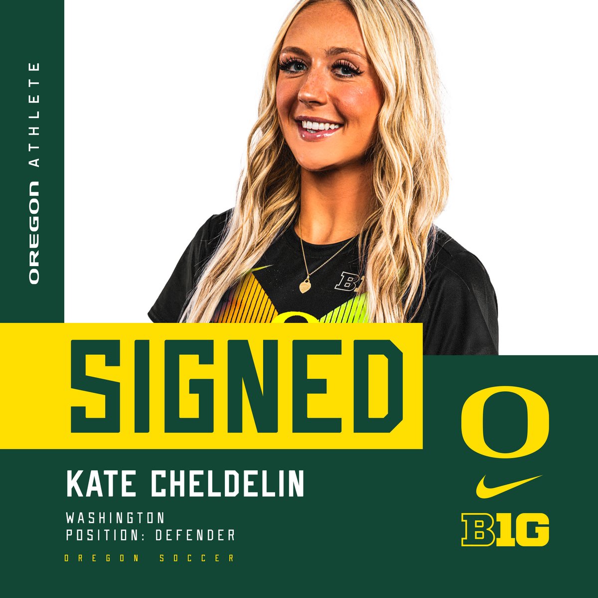 OregonSoccer's tweet photo. West Linn's own Kate Cheldelin is coming home!

#GoDucks https://t.co/TD0NBJCAnr