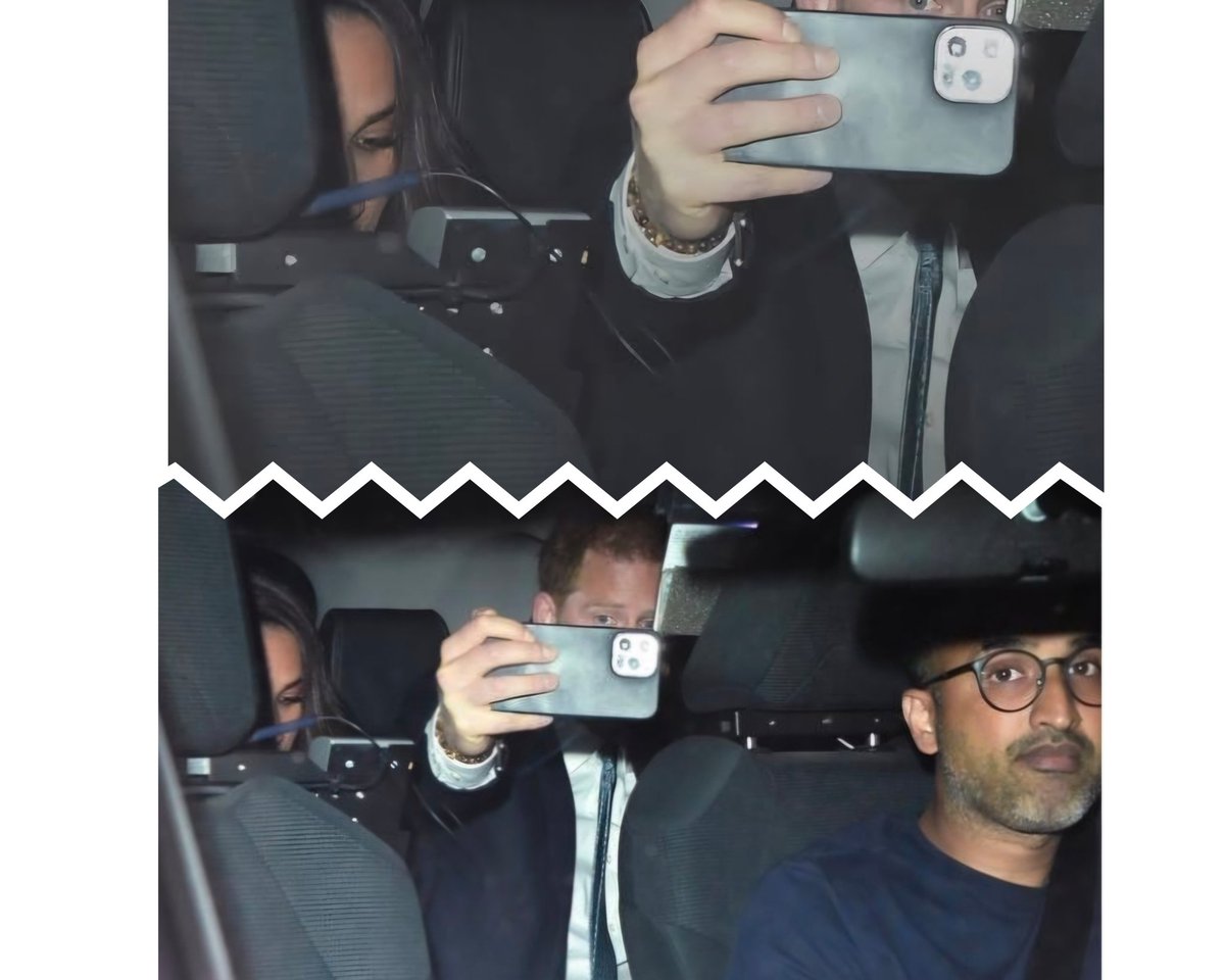 FayeArohanui's tweet photo. H&amp;M, who have also expressed security concerns in the UK, have maintained that the New York City car chase was not a publicity stunt, &amp; they genuinely feared for their lives.
You look stupid H, taking snaps while your missus is casually texting, she looks scared. https://t.co/aFhGhz6rdS