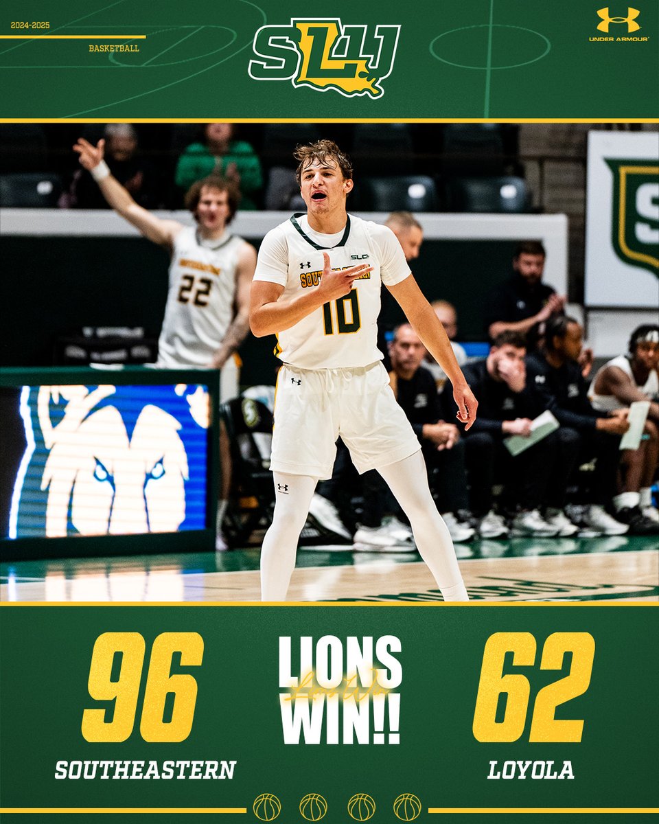 Finished non-conference with a 34-point win.

Carlos Paez (17 pts) &amp; Jaiden Lawrence (19 pts) both with career highs while Sam Hines, Jr. also had 19.

We're back on Dec. 30 at McNeese.

#LionUp
